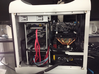 Right Side Of
              Case Showing SSD Drives & CPU Section